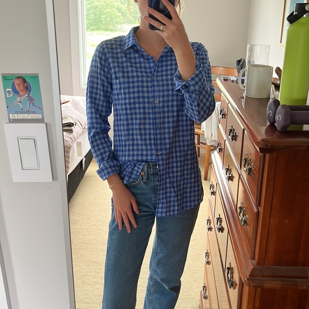J Crew Plaid Boy Style Button Up - Size 6
